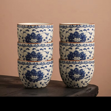 Load image into Gallery viewer, Blue and White Porcelain Automatic Teaware Set with Stone Mill Teapot
