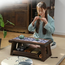 Load image into Gallery viewer, Foldable Paulownia Wood Coffee Table, Japanese Tatami Style Desk with Rice Window Pattern
