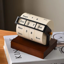 Load image into Gallery viewer, Perpetual Flip Desktop Calendar with Rotating Date and Week Display
