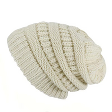 Load image into Gallery viewer, Satin Lined Knitted Beanie for Women and Men Warm Winter Slouch Hat
