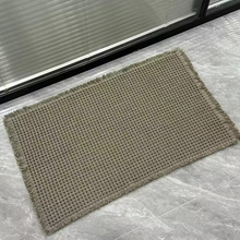 Load image into Gallery viewer, Linen Woven Bath Mat Quick Dry Super Absorbent Waffle Floor Mat
