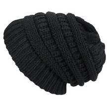 Load image into Gallery viewer, Satin Lined Knitted Beanie for Women and Men Warm Winter Slouch Hat
