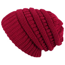 Load image into Gallery viewer, Satin Lined Knitted Beanie for Women and Men Warm Winter Slouch Hat
