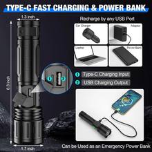 Load image into Gallery viewer, Tactical Flashlight with 100,000 Lumens and 5 Lighting Modes, LCD Battery Display
