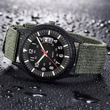 Load image into Gallery viewer, Quartz Watch with Date Display and Luminous Hands, Water Resistant Nylon Band

