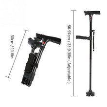 Load image into Gallery viewer, Folding Walking Stick With LED Light
