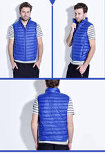 Load image into Gallery viewer, Down Vest with Full Zip Closure and Stand Up Collar for Men
