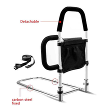 Load image into Gallery viewer, Steel Bedside Support Handle with Padded Hand Grip and Strap Mount for Home Bedrooms
