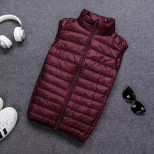 Load image into Gallery viewer, Down Vest with Full Zip Closure and Stand Up Collar for Men

