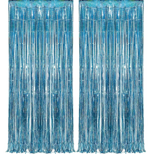 Load image into Gallery viewer, Pink Metallic Foil Fringe Curtain Backdrop Set for Parties and Events
