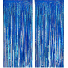 Load image into Gallery viewer, Pink Metallic Foil Fringe Curtain Backdrop Set for Parties and Events

