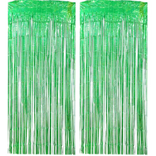 Load image into Gallery viewer, Pink Metallic Foil Fringe Curtain Backdrop Set for Parties and Events
