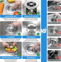 Load image into Gallery viewer, Stainless Steel Kitchen Sink Strainer
