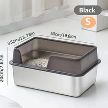 Load image into Gallery viewer, Stainless Steel Cat Litter Box | Non-Stick, High Wall Enclosure
