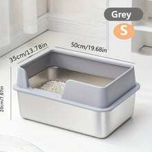 Load image into Gallery viewer, Stainless Steel Cat Litter Box | Non-Stick, High Wall Enclosure
