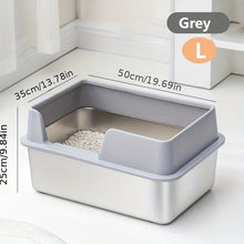 Load image into Gallery viewer, Stainless Steel Cat Litter Box | Non-Stick, High Wall Enclosure
