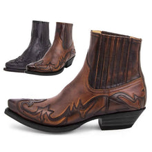 Load image into Gallery viewer, Womens Pointed Toe Western Boots with Embroidered Shaft and Cushioned Insole
