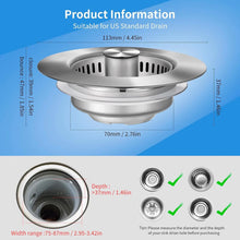 Load image into Gallery viewer, Stainless Steel Kitchen Sink Strainer
