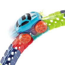 Load image into Gallery viewer, Glow in the Dark Flexible Race Track Set with Snap Together Pieces and a Detachable Body Car in 92 or 184 Pieces
