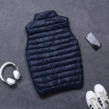 Load image into Gallery viewer, Down Vest with Full Zip Closure and Stand Up Collar for Men
