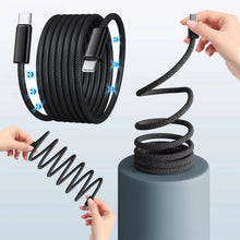 Load image into Gallery viewer, Self Coiling Magnetic Charging Cable with Interchangeable Tips and Braided Protection

