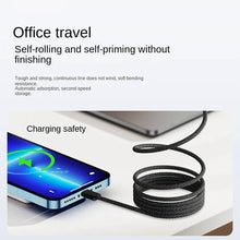 Load image into Gallery viewer, Self Coiling Magnetic Charging Cable with Interchangeable Tips and Braided Protection
