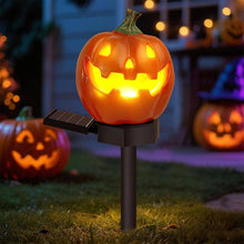 Load image into Gallery viewer, Solar Pumpkin Pathway Lights with Warm White LED and Automatic Dusk Sensor
