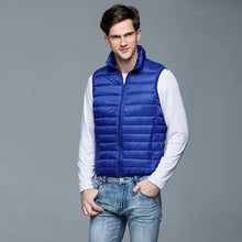 Load image into Gallery viewer, Down Vest with Full Zip Closure and Stand Up Collar for Men

