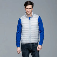 Load image into Gallery viewer, Down Vest with Full Zip Closure and Stand Up Collar for Men
