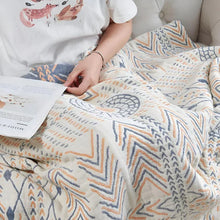 Load image into Gallery viewer, Reversible Cotton Throw Blanket, Dual-Sided Cozy Comfort
