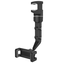 Load image into Gallery viewer, Rearview Mirror Phone Holder with 360 Degree Rotation and Silicone Grip for 4 to 6.5in Phones
