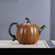 Load image into Gallery viewer, Handmade Yixing Purple Clay Pumpkin Teapot 15 oz – Traditional Chinese Zisha Tea Maker
