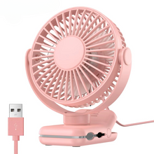 Load image into Gallery viewer, USB Clip-On Desk Fan with Quiet Brushless Motor and Strong Clamp – Portable Mini Personal Cooling Fan
