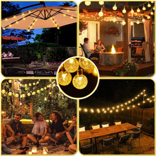 Load image into Gallery viewer, Solar Globe String Lights Outdoor with 200 LED Warm White Bubbles for Patio Garden and Holiday Decor
