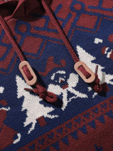 Load image into Gallery viewer, Christmas Hooded Sweater with Reindeer, Snowflake and Star Patterns and a Drawstring Hood in Two Styles
