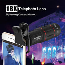 Load image into Gallery viewer, 18X Smartphone Telescope Lens Kit with Tripod Mount
