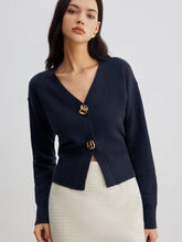 Load image into Gallery viewer, Button Front Knit Cardigan with Regular Fit and Medium Stretch

