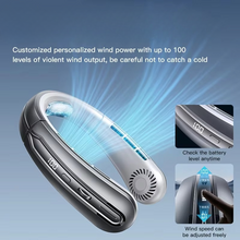 Load image into Gallery viewer, Portable Neck Air Conditioner Cooling Fan Rechargeable Leafless Personal Wearable
