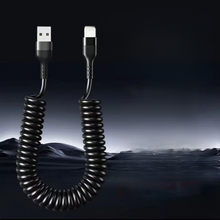Load image into Gallery viewer, Universal Spring Telescopic Fast Charging Cable USB-C &amp; Lightning
