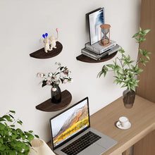 Load image into Gallery viewer, Half-Round Wooden Floating Shelf - Modern Wall-Mounted Display for Home &amp; Bathroom
