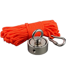 Load image into Gallery viewer, Dual Strength Fishing Magnet Kit - N52 Neodymium 80/120KG Force with 10m Rope
