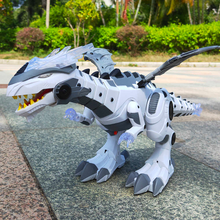 Load image into Gallery viewer, Walking Dragon Toy with Water Mist Fire Effect Lights and Roaring Sounds in White Or Green
