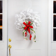 Load image into Gallery viewer, 22"-24" Flocked White Pine Wreath detail photo 4
