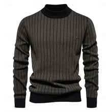 Load image into Gallery viewer, Ribbed Mock Neck Sweater with Vertical Knit Texture and Tailored Fit

