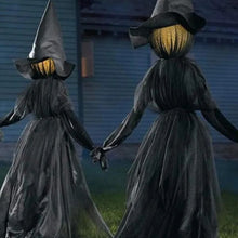 Load image into Gallery viewer, Light Up Witch Trio with Sound Activated Cackles and Ground Stakes for Halloween Yards

