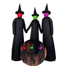 Load image into Gallery viewer, Light Up Witch Trio with Sound Activated Cackles and Ground Stakes for Halloween Yards
