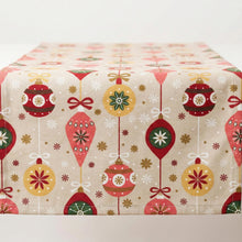 Load image into Gallery viewer, Beige Christmas table runner full view
