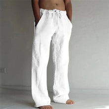 Load image into Gallery viewer, Men's plain linen leisure trousers
