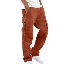 Load image into Gallery viewer, Mens Straight Fit Cargo Pants with Drawstring Waist, Ankle Ties and Multiple Pockets
