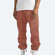 Load image into Gallery viewer, Mens Straight Fit Cargo Pants with Drawstring Waist, Ankle Ties and Multiple Pockets
